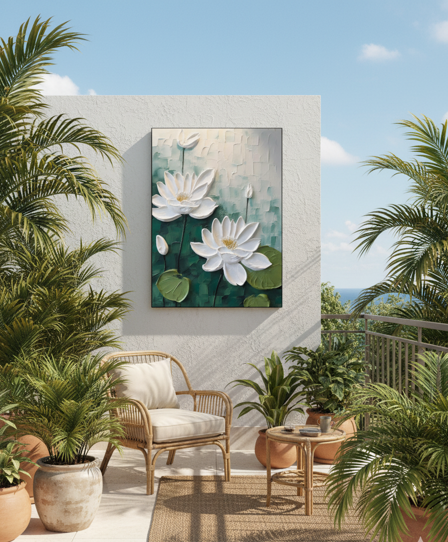 White lotus blossoms