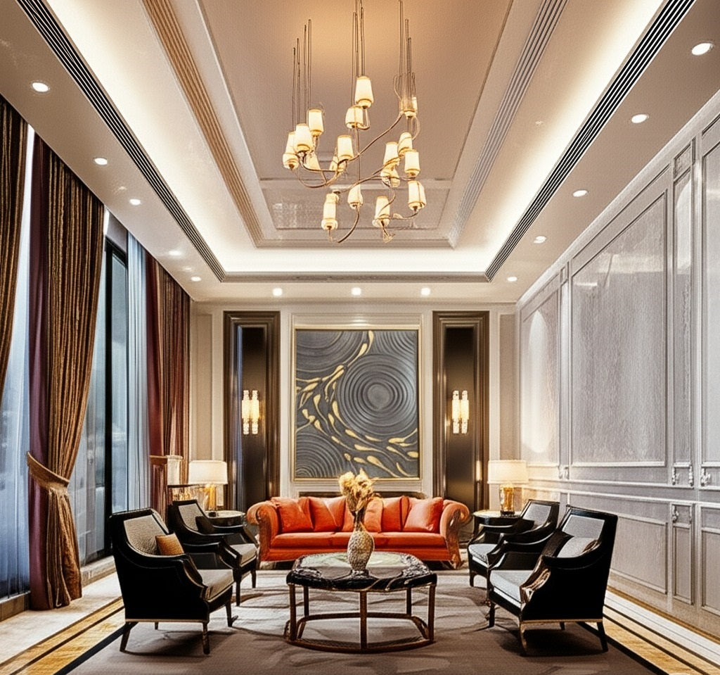 Golden Flow: Luxe Ripples on Charcoal Elegance