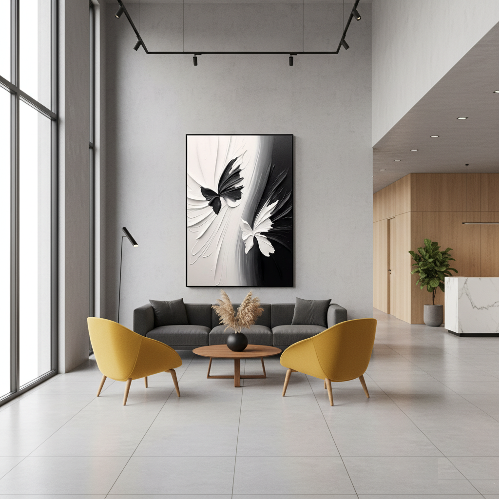 Monochrome Butterfly Drift