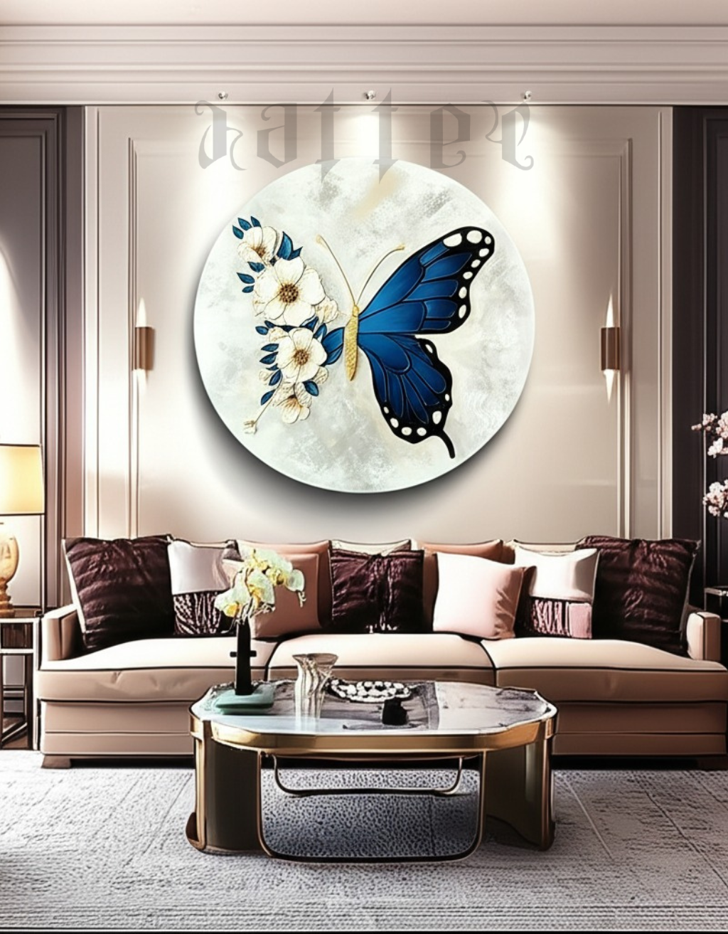 Luxury Blue Butterfly Wall Decor