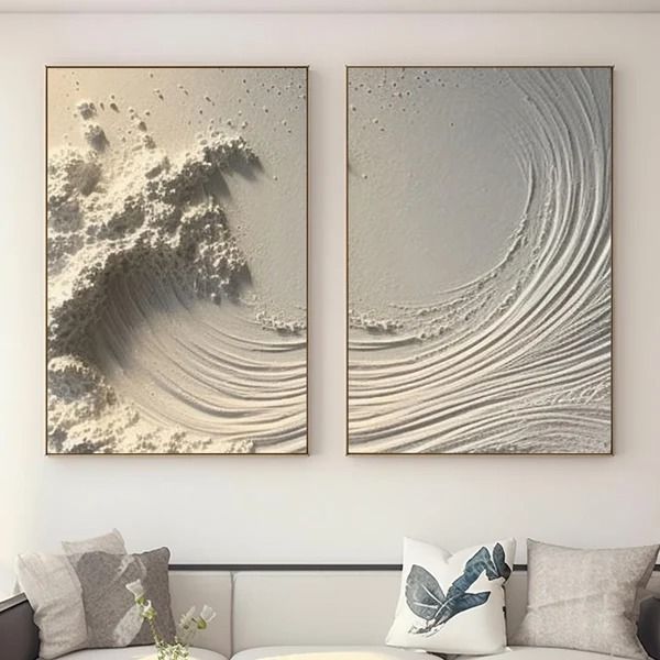 Modern Sand-Inspired 2 Piece Canvas Set