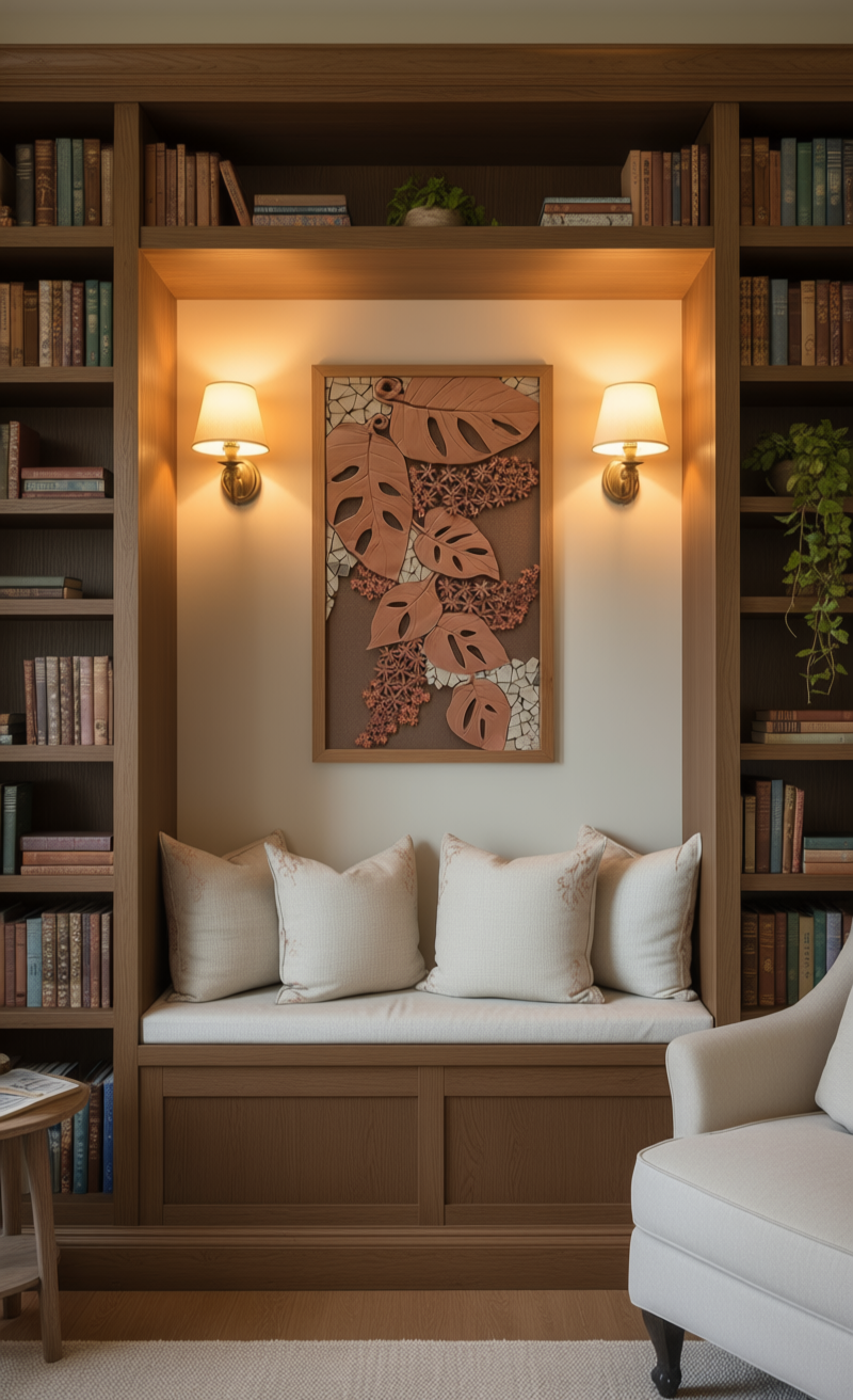 Terracotta monstera mosaic