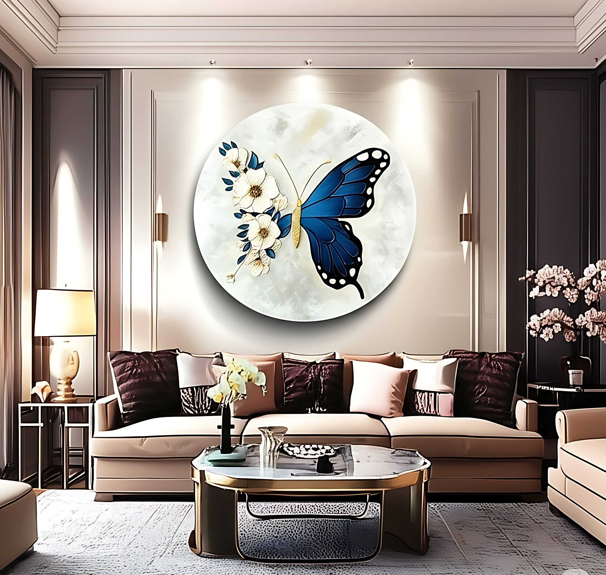 Luxury Blue Butterfly Wall Decor