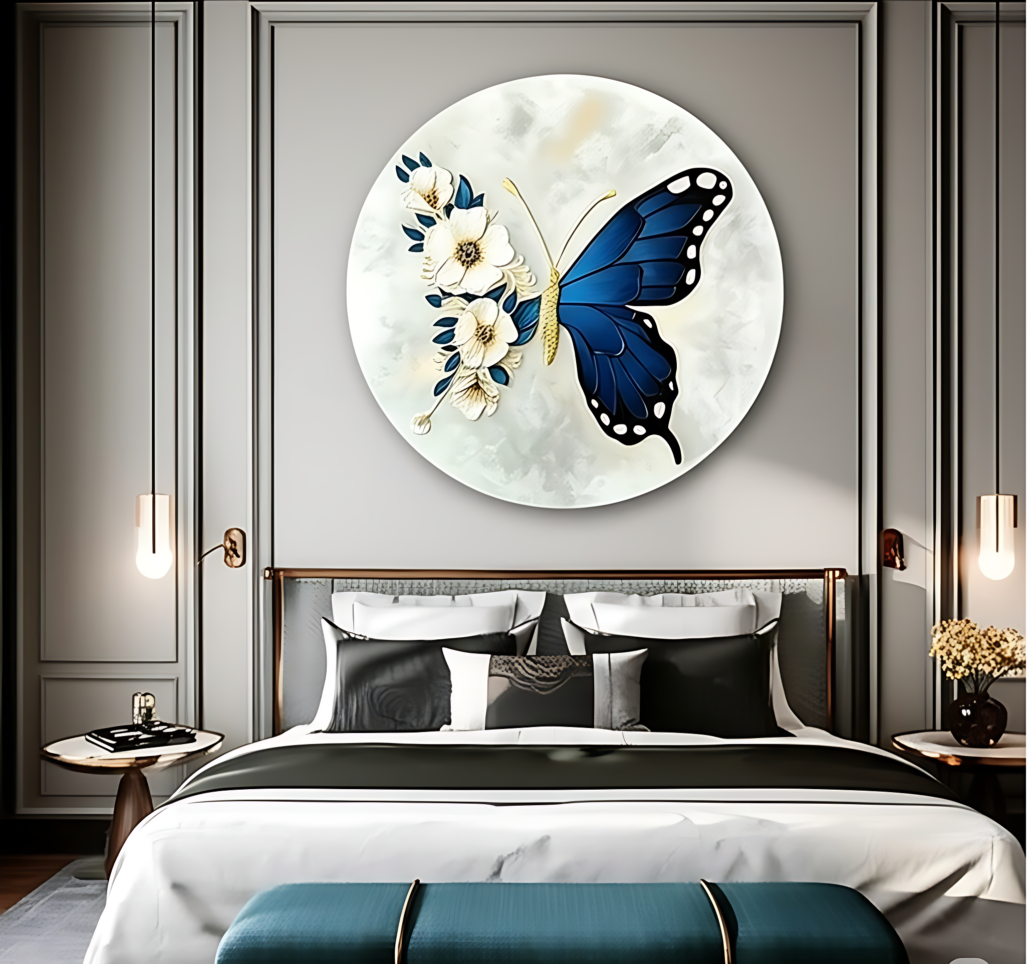 Luxury Blue Butterfly Wall Decor