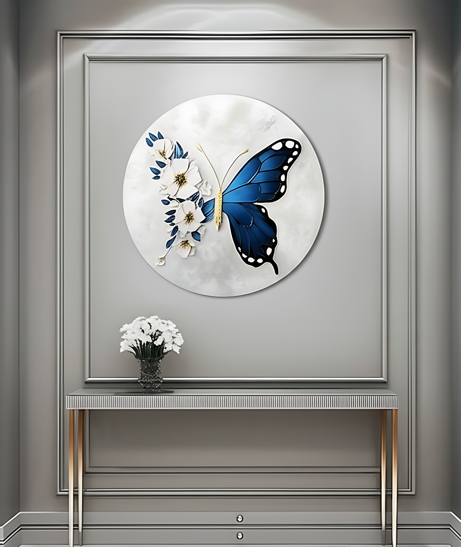Luxury Blue Butterfly Wall Decor