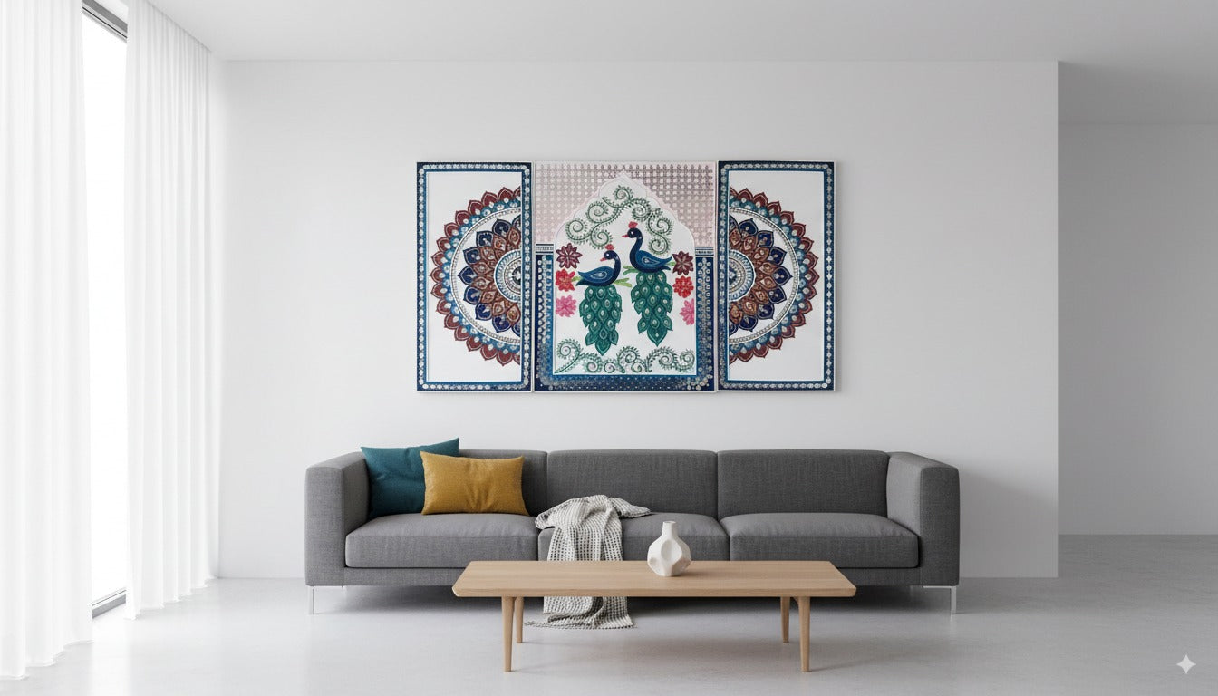 Peacock Art Comes Alive With "Mud and Mirror"